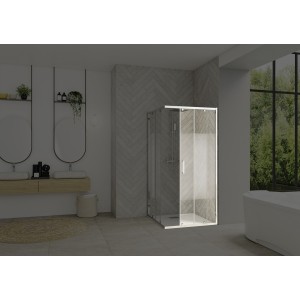 Paroi Smart Design AC avec seuil 70 chromé cosmos fixe à droite - KINEDO PA90270CCOED 