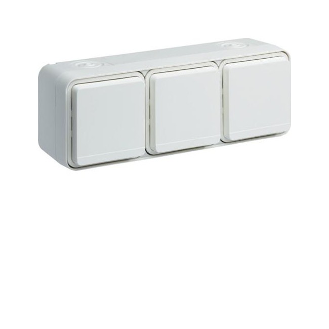 cubyko PC tple hor. 2P+T blanc HAGER WNC123B