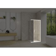 Paroi Smart Design AC avec seuil 90 blanc cosmos fixe à droite - KINEDO PA90274BCOED 