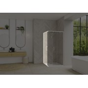 Paroi Smart Design AC avec seuil 100 blanc cosmos fixe à gauche - KINEDO PA90276BCOEG 