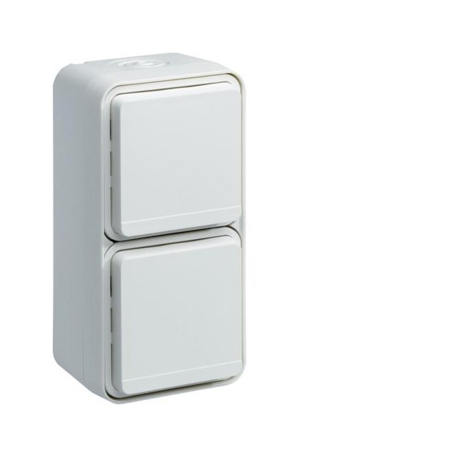 cubyko PC dble vert 2P+T blanc HAGER WNC132B