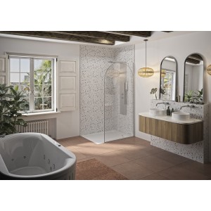 Paroi Solo Arkade 6mm 100 cm inox brossé décor arche profilé à droite - KINEDO PA953IAKED 