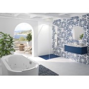 Panneau mural Kinewall Design 3 mm 100x202 faïence tissé bleu marine rosace - KINEDO PM589 