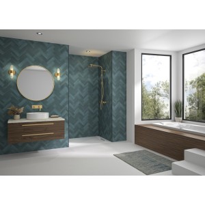 Panneau mural Kinewall Design 3 mm 125x202 zellige lagon chevrons - KINEDO PM773 