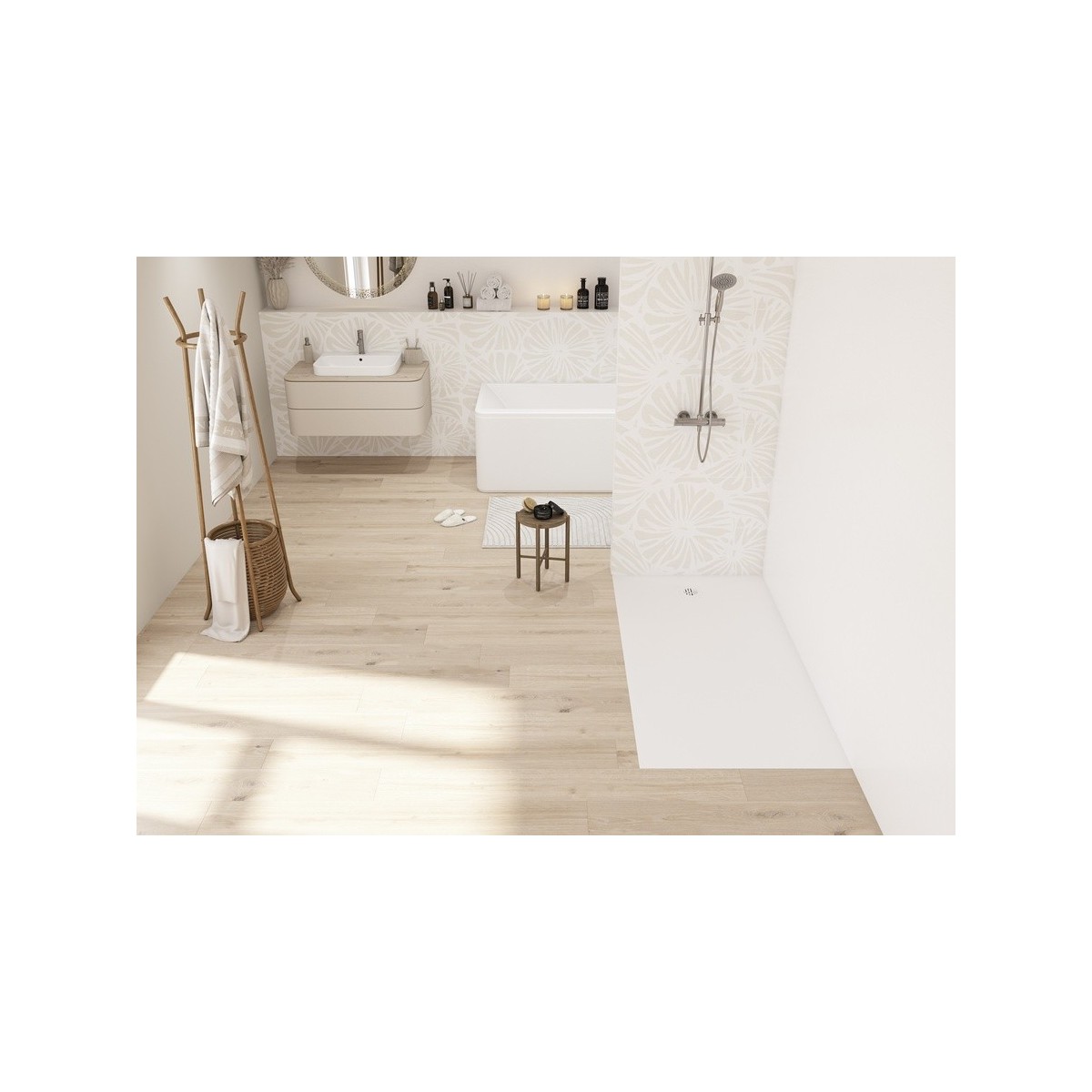 Receveur Kinesurf Nova en Biocryl et Biotec 180X80 blanc mat PN12 - KINEDO RD1252BM 