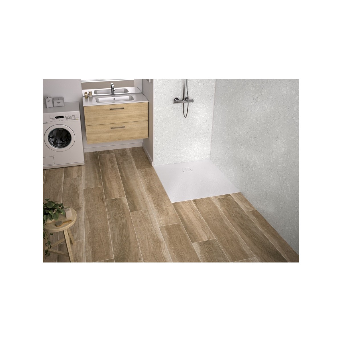 Receveur Kinecity en SMC Extrat plat 2,5cm découpable PN24 Taille 90X90 - KINEDO RD1321 