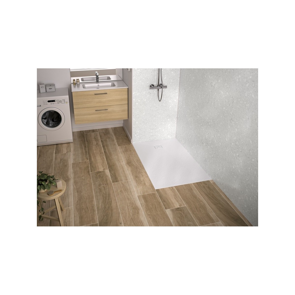 Receveur Kinecity en SMC Extrat plat 2,5cm découpable PN24 Taille 140X70 - KINEDO RD1329 