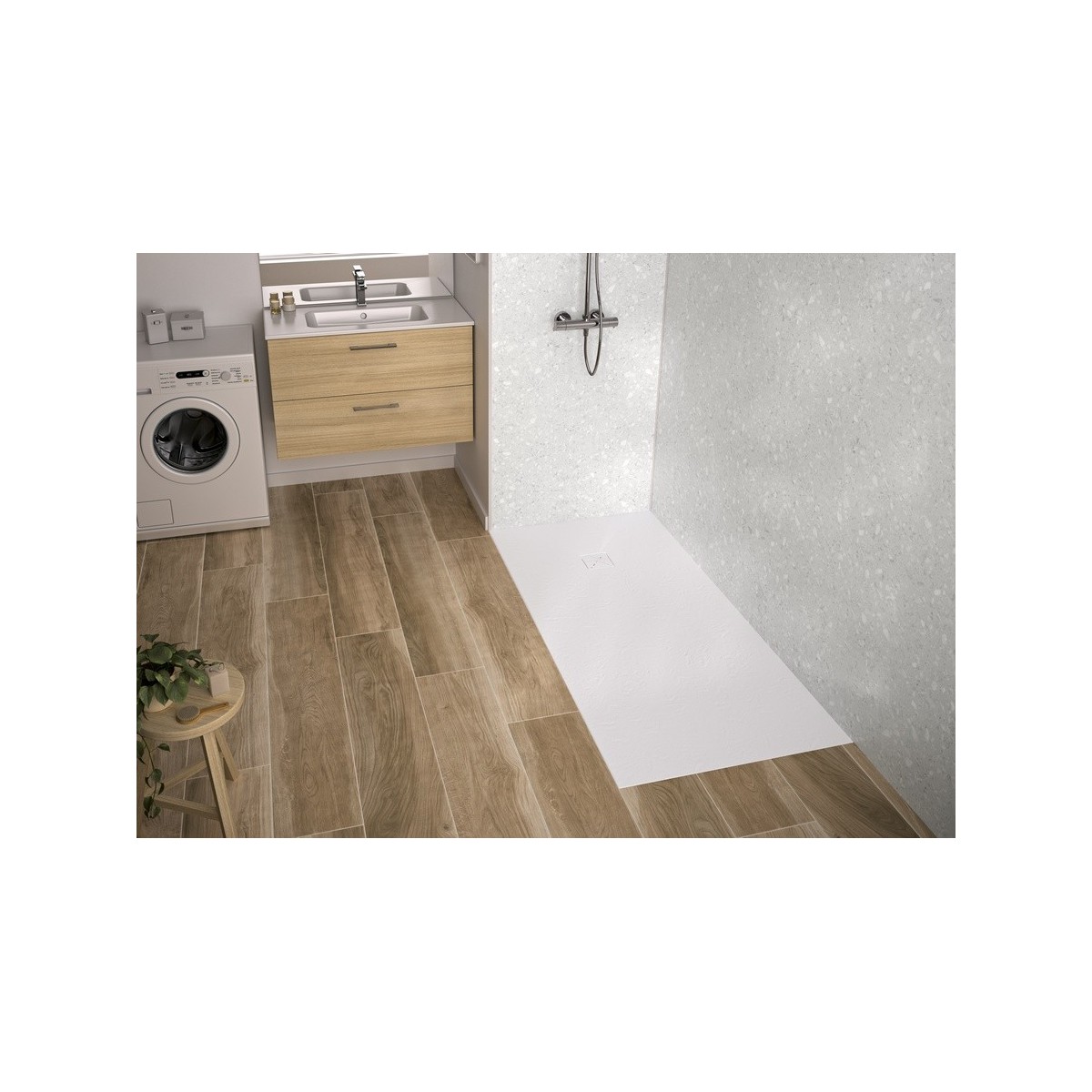Receveur Kinecity en SMC Extrat plat 2,5cm découpable PN24 Taille 160X90 - KINEDO RD1331 
