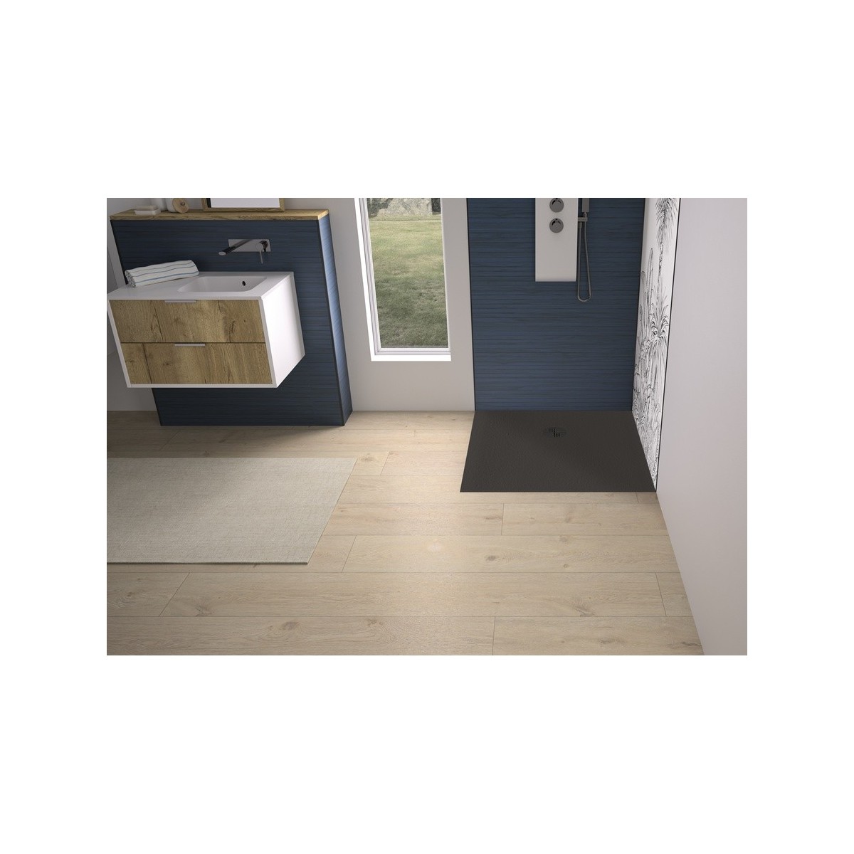 Receveur Kinemoon Evo 80x80 noir - KINEDO RD1620N 
