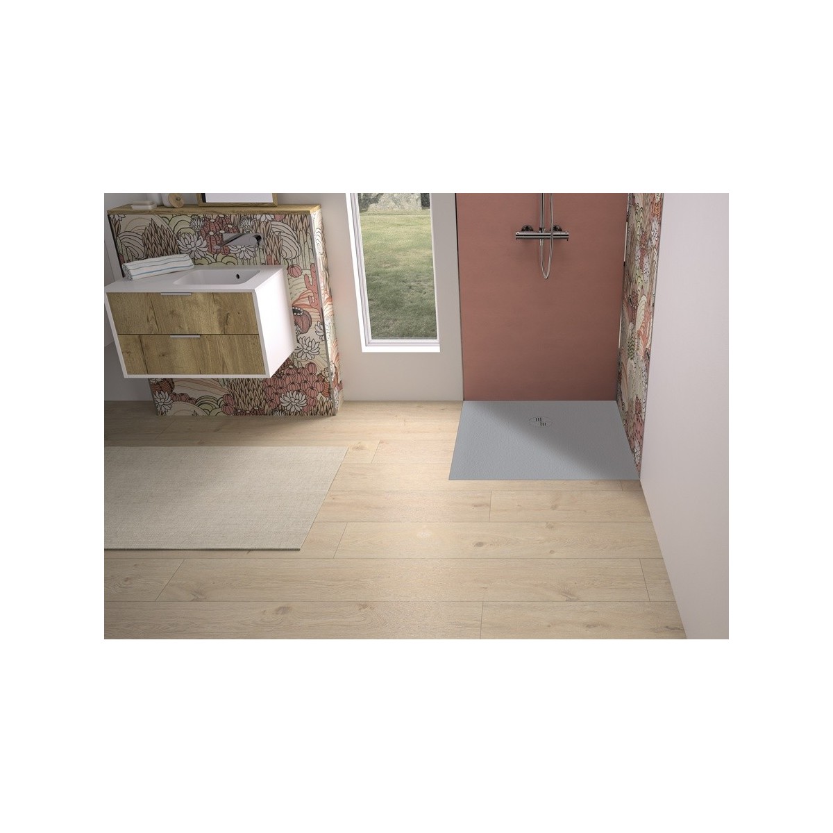 Receveur Kinemoon Evo 80x80 gris pierre - KINEDO RD1620P 