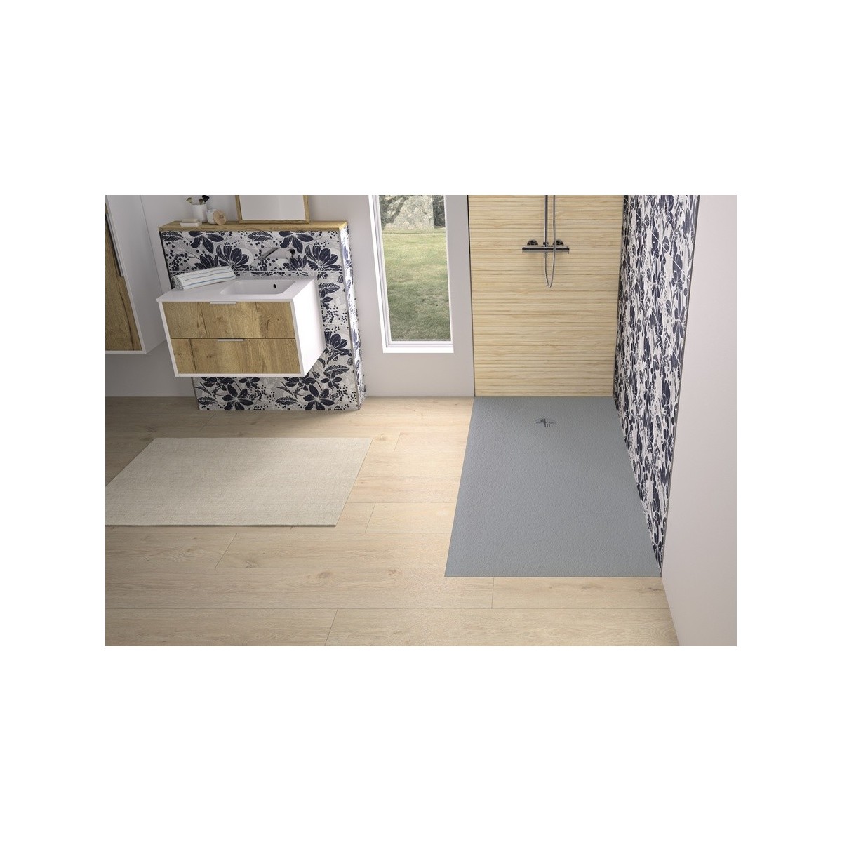 Receveur Kinemoon Evo 180x90 gris pierre - KINEDO RD1635P 