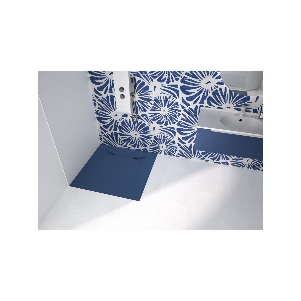 Receveur découpable Kinediva en Biolex extra plat 3,5cm PN12 Bleu marine 90X90 - KINEDO RD180M 