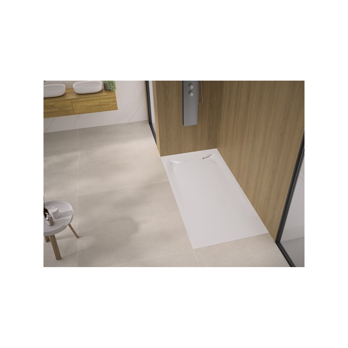 Receveur découpable Kinediva en Biolex extra plat 3,5cm PN18 blanc 160X90 - KINEDO RD191 