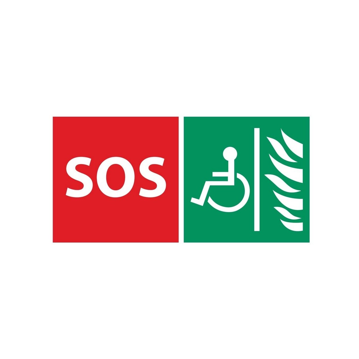 Jeu de 2 stickers (SOS & PMR sur fond vert) pour platine IX - AIPHONE EASIX 