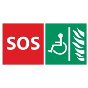 Jeu de 2 stickers (SOS & PMR sur fond vert) pour platine IX - AIPHONE EASIX 