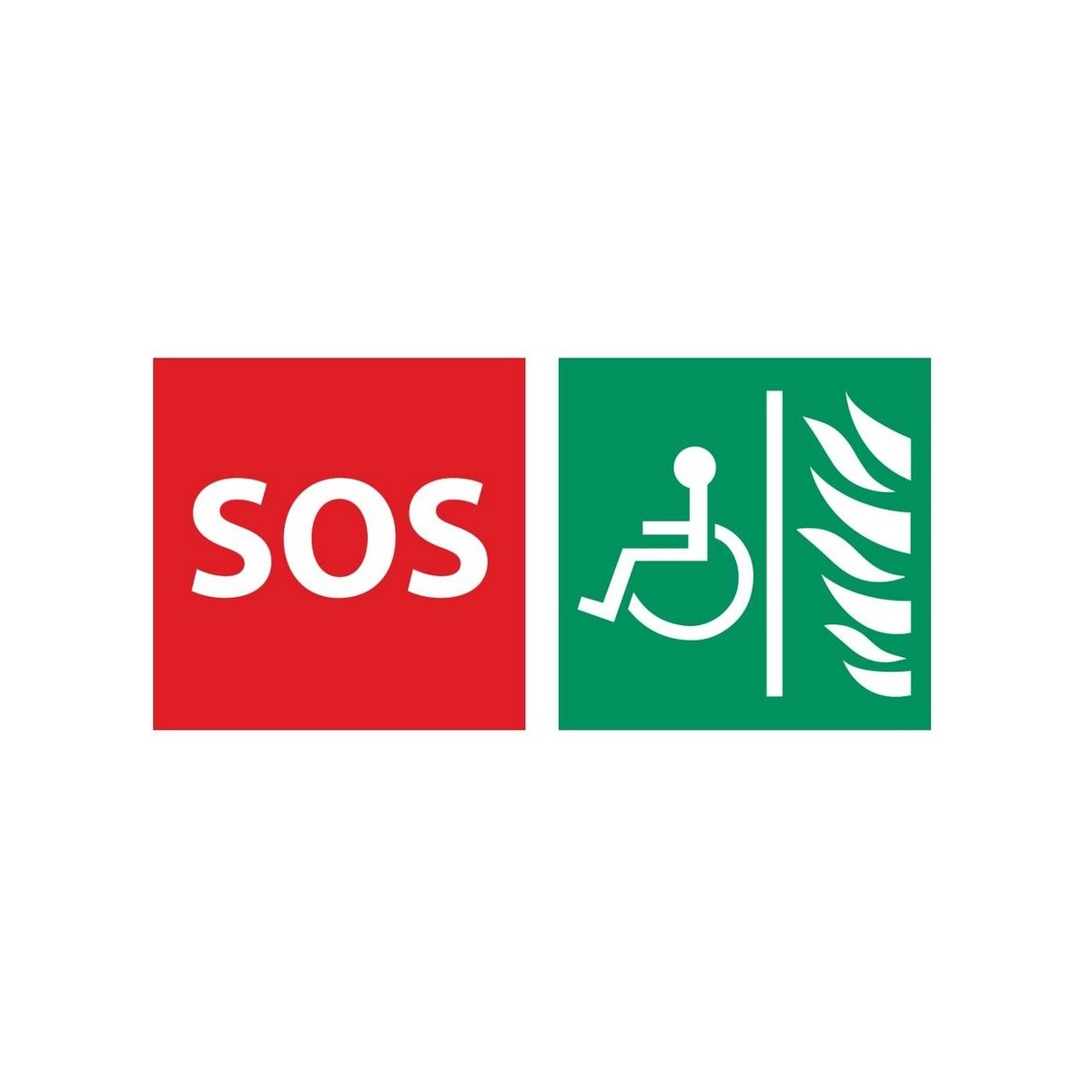 Jeu de 2 stickers (SOS & PMR sur fond vert) pour platine LEF - AIPHONE EASLEF 