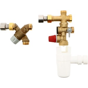 Kit de sécurité pour chauffe-eau thermodynamique : groupe de sécurité NF + mitigeur thermostatique - THERMADOR KMIXH