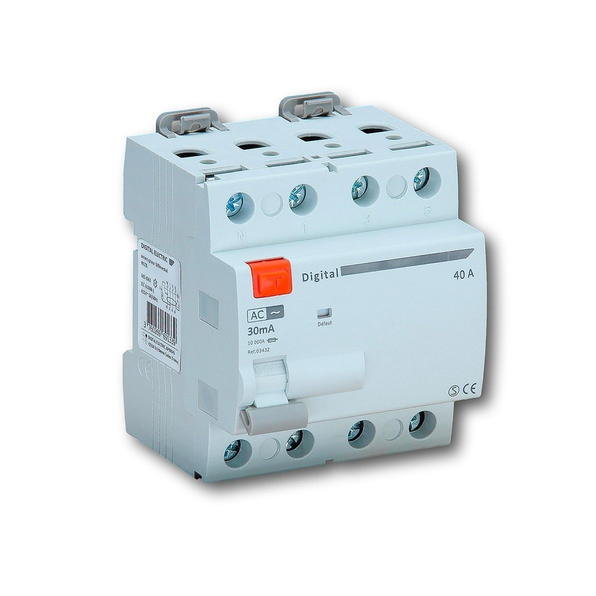 Interrupteur Différentiel 4x80A/30mA Type AC - Digital electric 03436 
