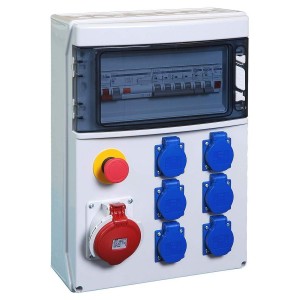Coffret de distribution 6PC Nf/1PC 3P+N+T 32A + AU - Digital electric 31328 