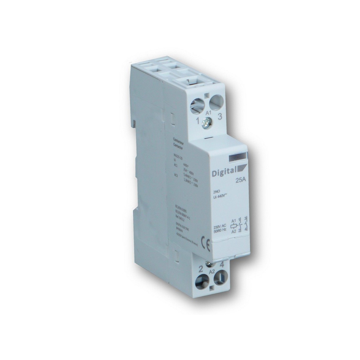 Contacteur 2x25A 220Vac 2NF - Digital electric 04513 