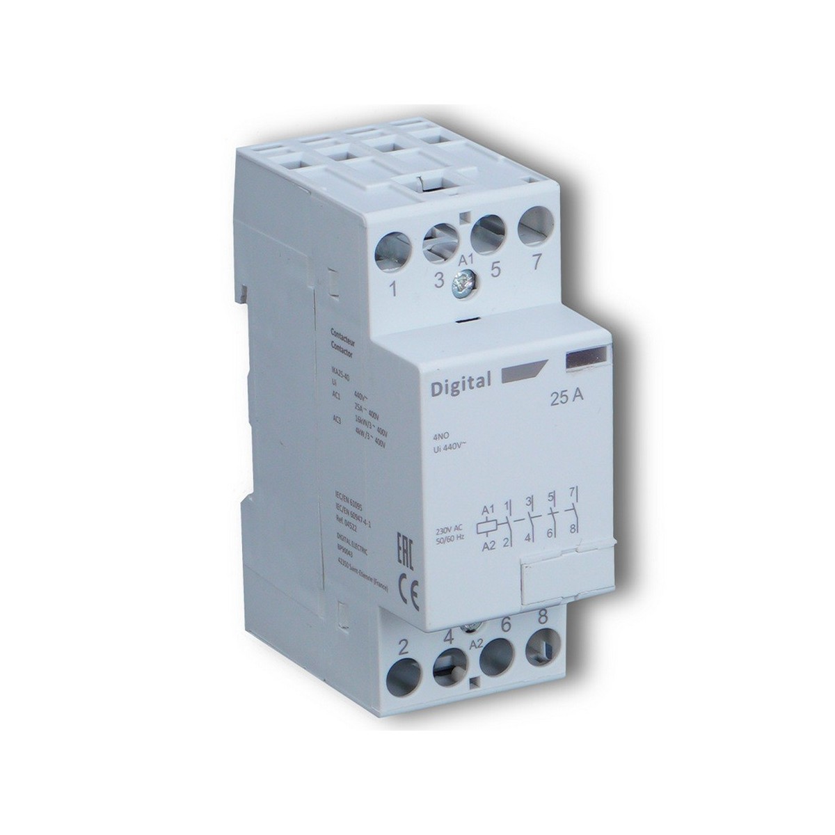 Contacteur 4x25A 400Vac 4NF - Digital electric 04523 
