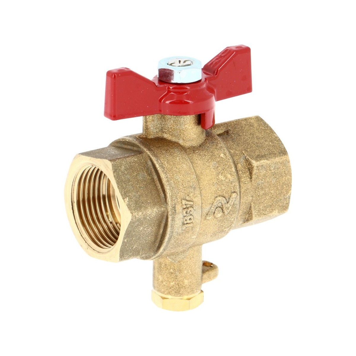 Vanne à boisseau sphérique RBS 3/4" femelle-femelle avec prise de sonde M10x1 pour compteur d'énergie - THERMADOR 19180 