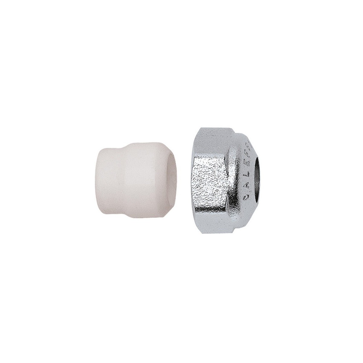 Écrou chromé à compression bague PTFE M23x1,5 Ø16 pour robinetterie de radiateur - THERMADOR 438016 