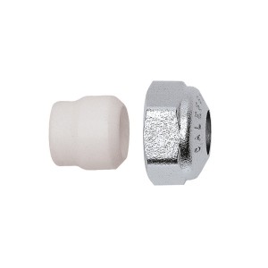 Écrou chromé à compression bague PTFE M23x1,5 Ø16 pour robinetterie de radiateur - THERMADOR 438016 