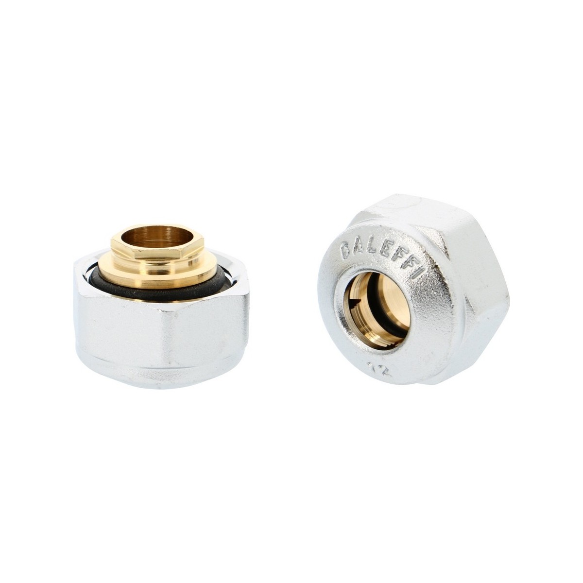 Écrou chromé monobloc bague laiton joint torique M23x1,5 Ø14 pour tube métal - THERMADOR 447014 