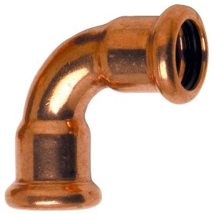 Courbe 90° femelle-femelle à sertir Ø28 pour tube cuivre chauffage et sanitaire - THERMADOR 6002A28 