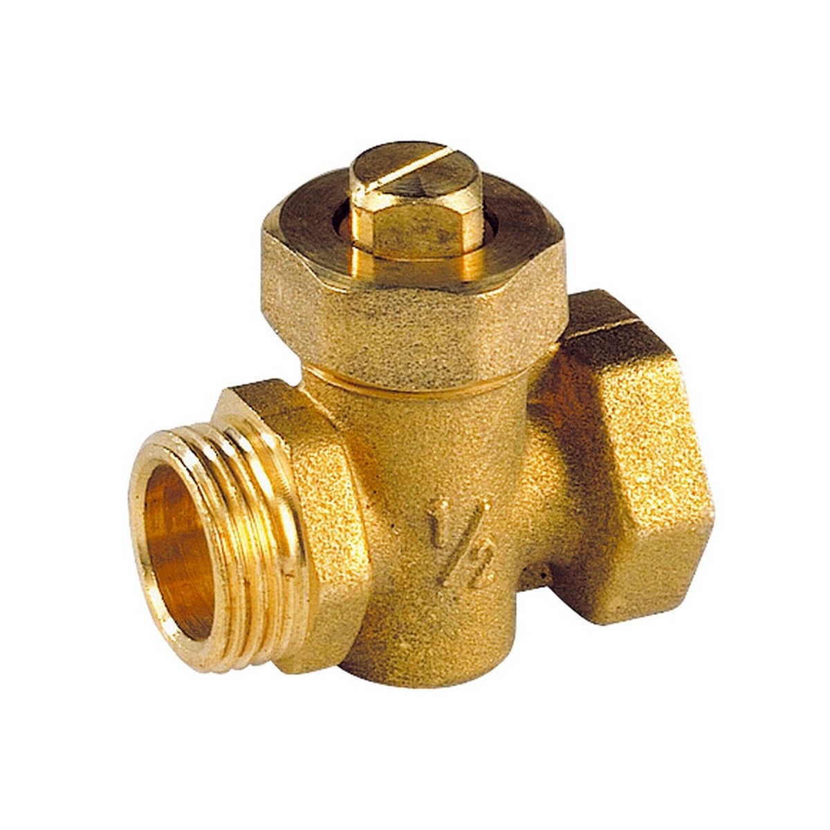 Robinet à boisseau laiton 3/8" mâle-femelle pour vidange 7 bar 90 °C - THERMADOR 60112 