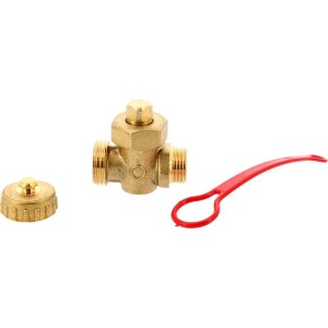 Robinet à boisseau laiton 3/4" mâle avec bouchon pour vidange 7 bar 90 °C - THERMADOR 60320 