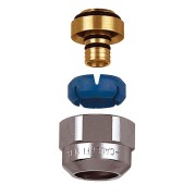 Raccord chromé auto-adaptable M23x1,5 Ø12-14 pour tube PER et multicouche 10 bar 5-75 °C - THERMADOR 681001 