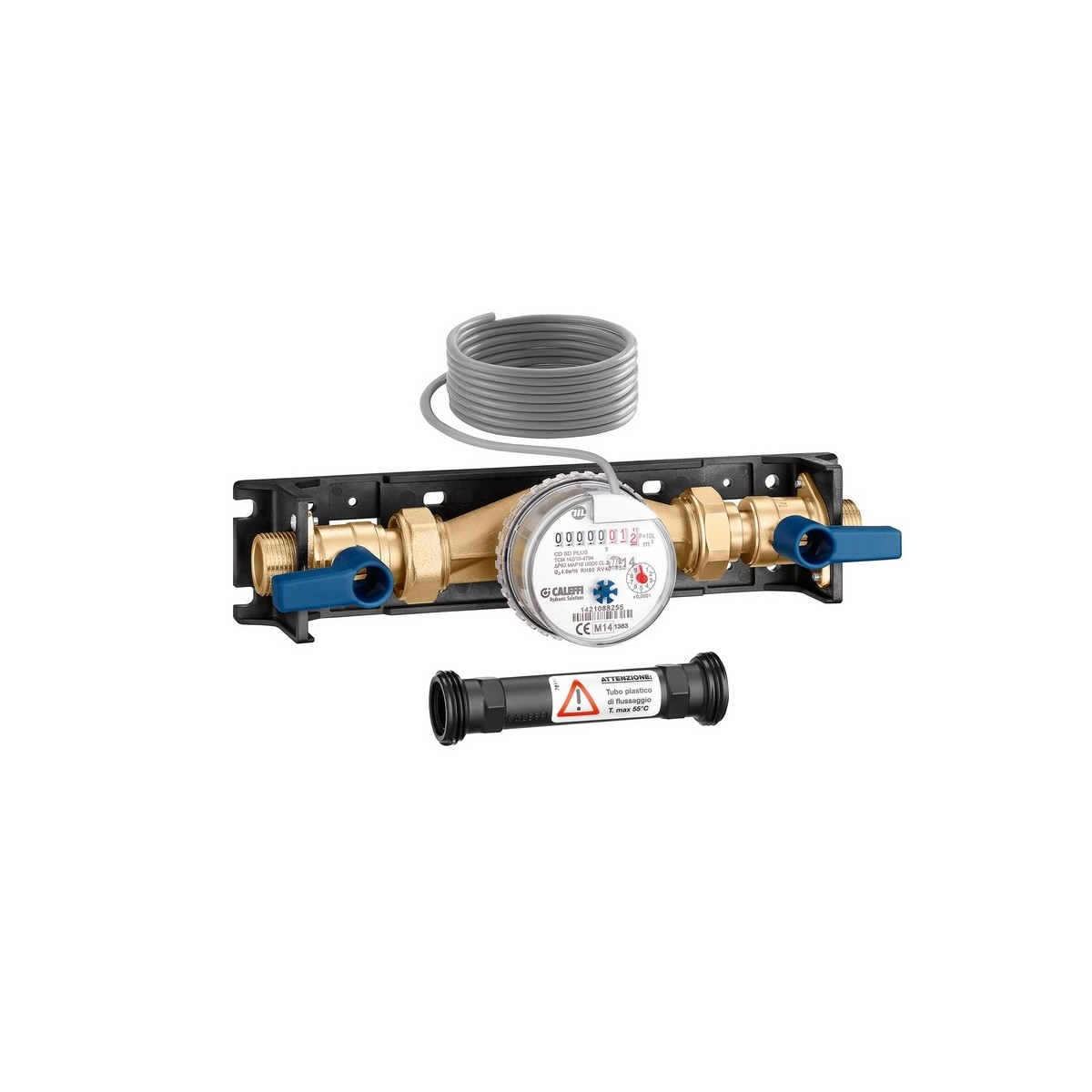 Kit compteur à impulsion pour eau froide sanitaire plaque de montage vanne d'isolement raccord 3/4" - THERMADOR 700053 