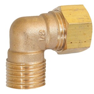 Coude bicône 707B femelle-mâle 3/8" pour tube cuivre Ø12 - THERMADOR 707B1212 