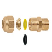 Raccord mécanique O-ring laiton 3/8" mâle Ø14 pour tube cuivre - THERMADOR 9041214 