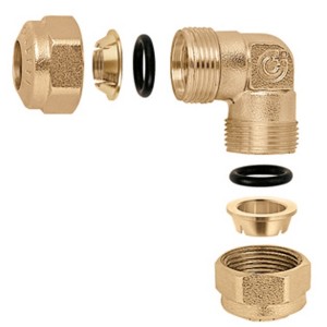 Coude O-ring égal laiton Ø14 pour tube cuivre - THERMADOR 90514 