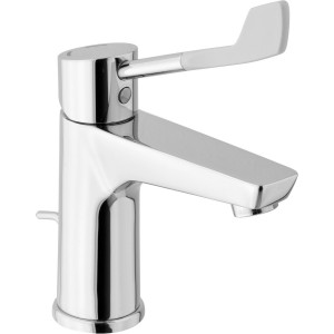 Mitigeur mécanique lavabo PMR et senior manette souple avec commande de vidage chromé - THEWA ABB80PMR 