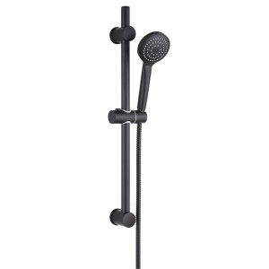 Barre de douche inox noire 50 cm Ø25 mm 1 point fixe et 1 point réglable - THEWA AGH360NE 