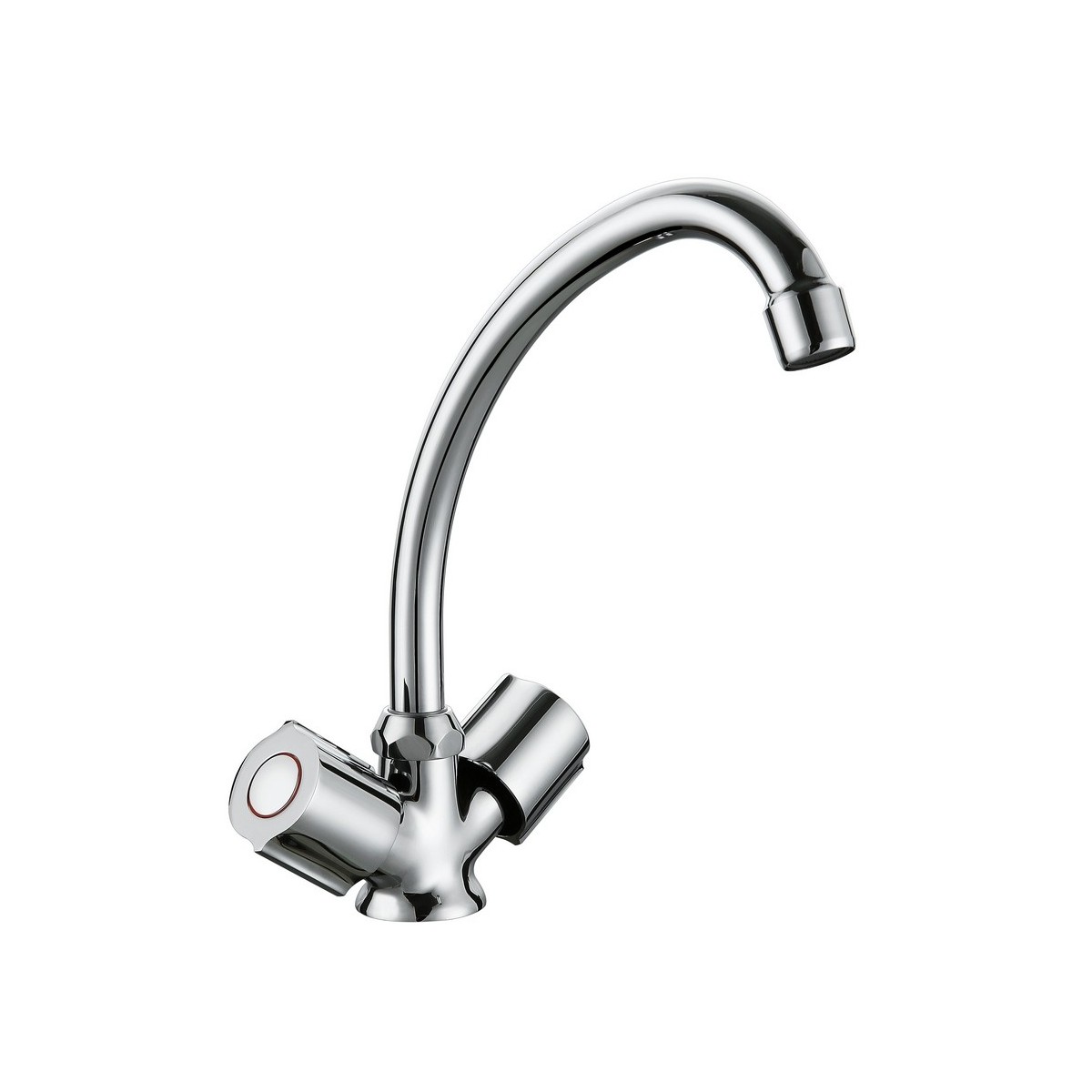 Mélangeur pour lavabo AKVO chromé têtes céramiques demi-tour vidage clic-clac NF - THEWA AKV150 