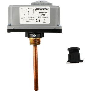 Aquastat de réglage à plongeur 200 mm 0-90 °C fileté 1/2" IP40 - THERMADOR ATC21 