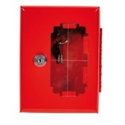 Boîte à clés rouge sous verre dormant tôle anti-corrosion 3 crochets serrure normalisée 160 x 120 x 42 mm - THERMADOR BAC 