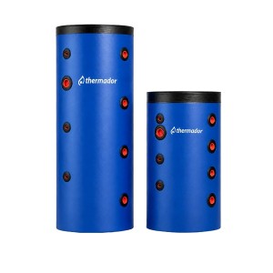 Bouteille de mélange 100 L murale jaquette skaï bleue 4 piquages par côté et piquage 1"1/2 thermoplongeur - THERMADOR BMEL100SK 