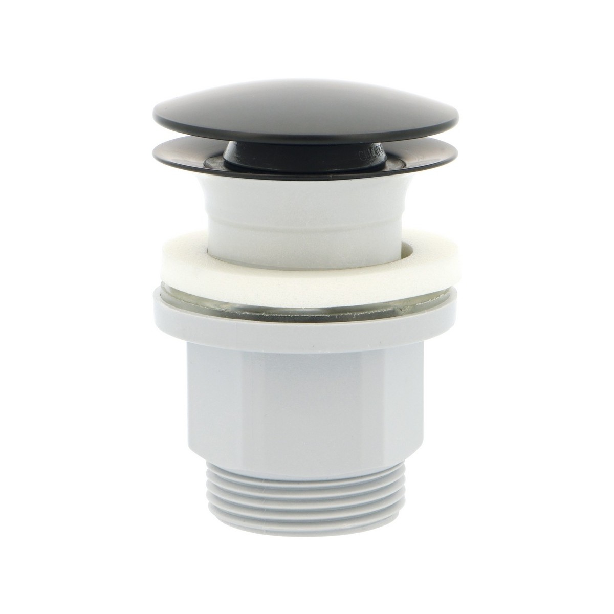 Bonde de vidage clic-clac ABS coupelle métal graphite mat avec trop-plein - THEWA BONDCCAGM 