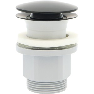 Bonde de vidage clic-clac ABS coupelle métal graphite mat avec trop-plein - THEWA BONDCCAGM 