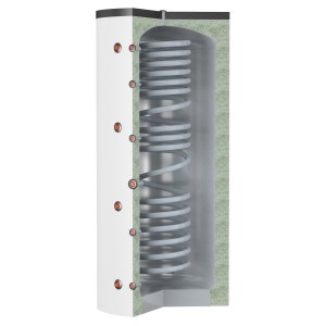 Ballon combiné chauffage 300 L 1 échangeur ECS inox découplage hydraulique production semi-instantanée - THERMADOR BSES0300HE 