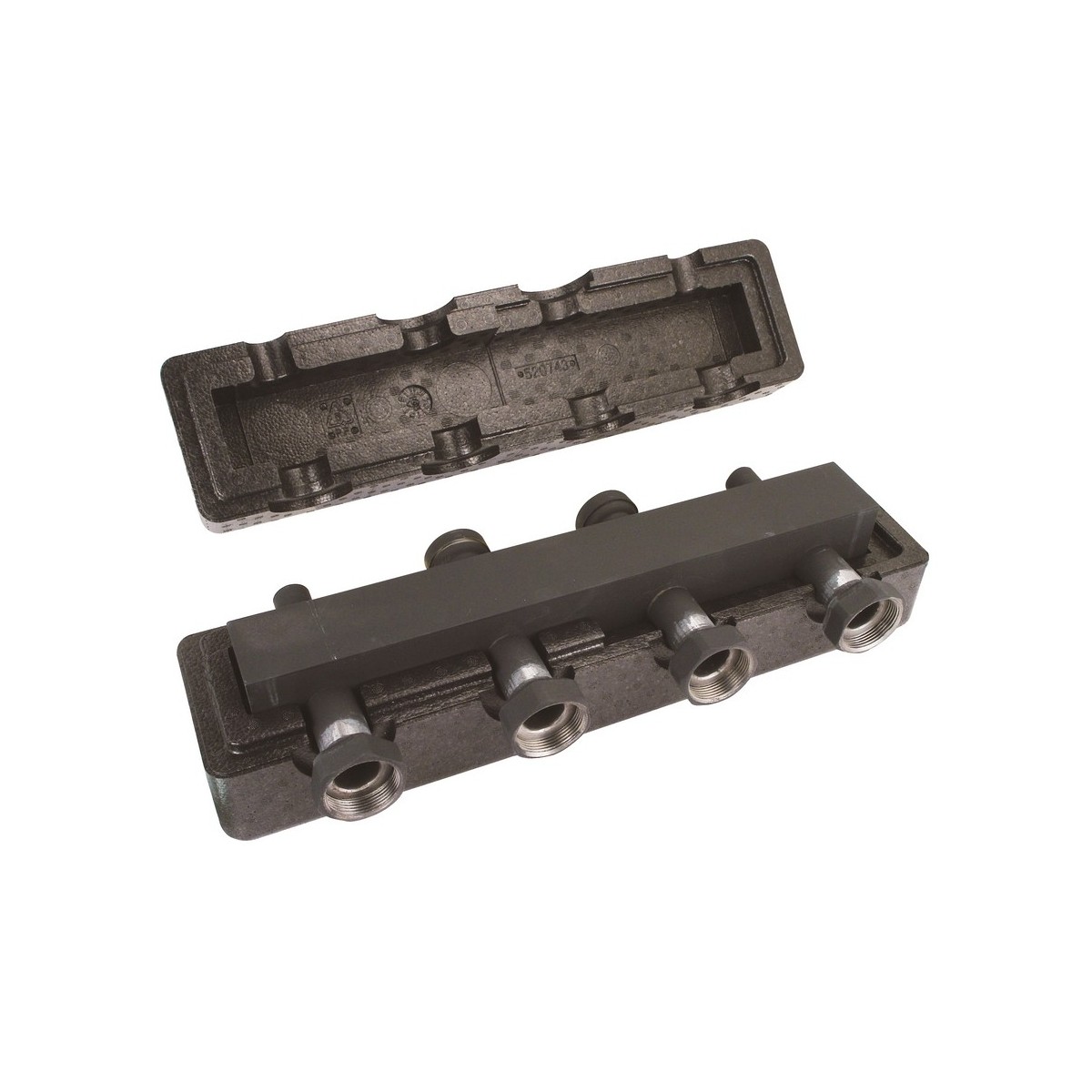 Collecteur GH 4 circuits isolé DN20-DN25 compatible MODULFIT avec 2 consoles de fixation - THERMADOR COL4GH 