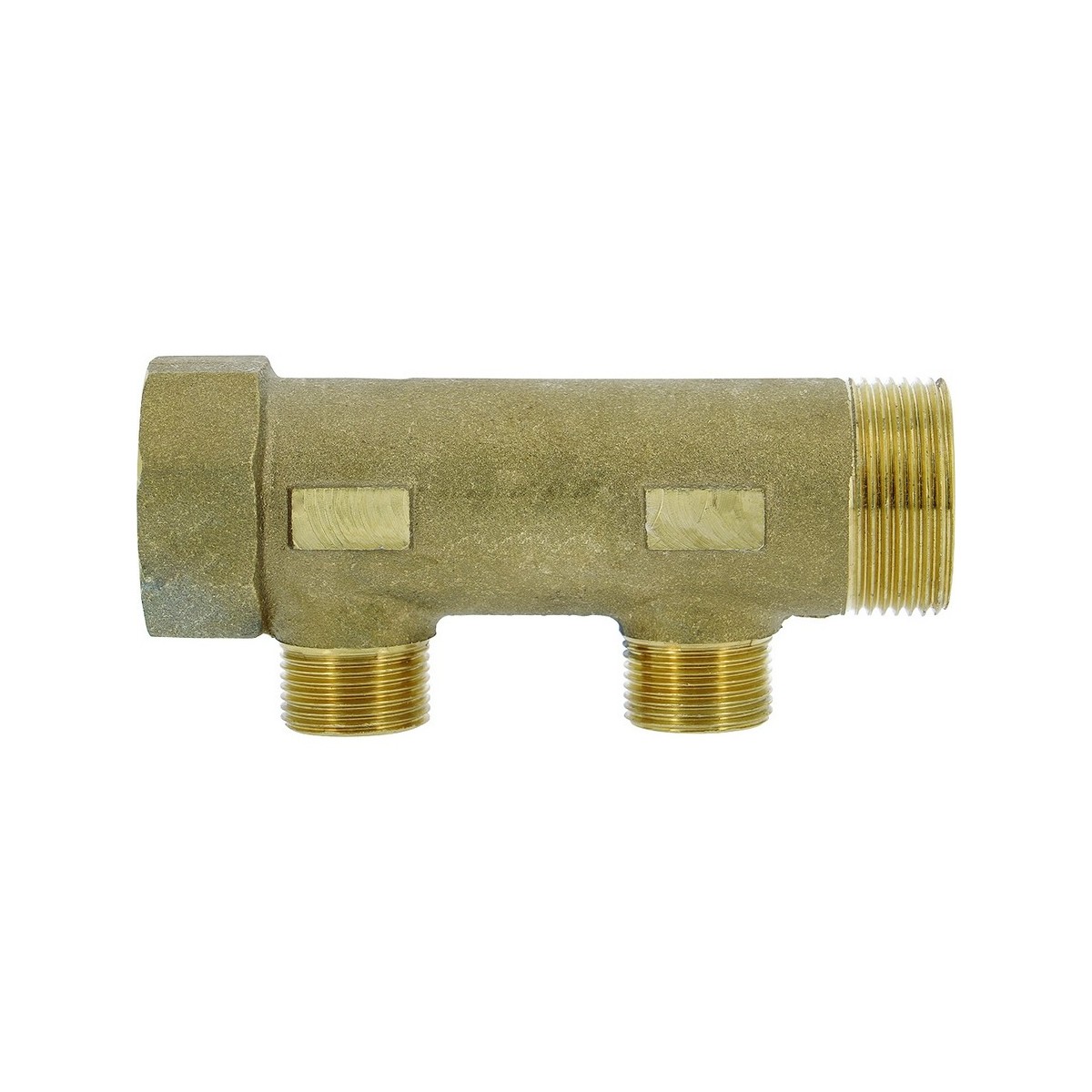 Collecteur de distribution laiton 1"1/4 2 sorties 1/2" à portée plate certifié ACS chauffage et sanitaire - THERMADOR COLC332P 