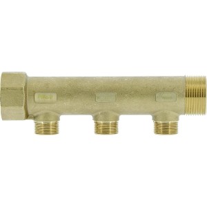 Collecteur de distribution laiton 1"1/4 3 sorties 1/2" à portée plate certifié ACS chauffage et sanitaire - THERMADOR COLC333P 