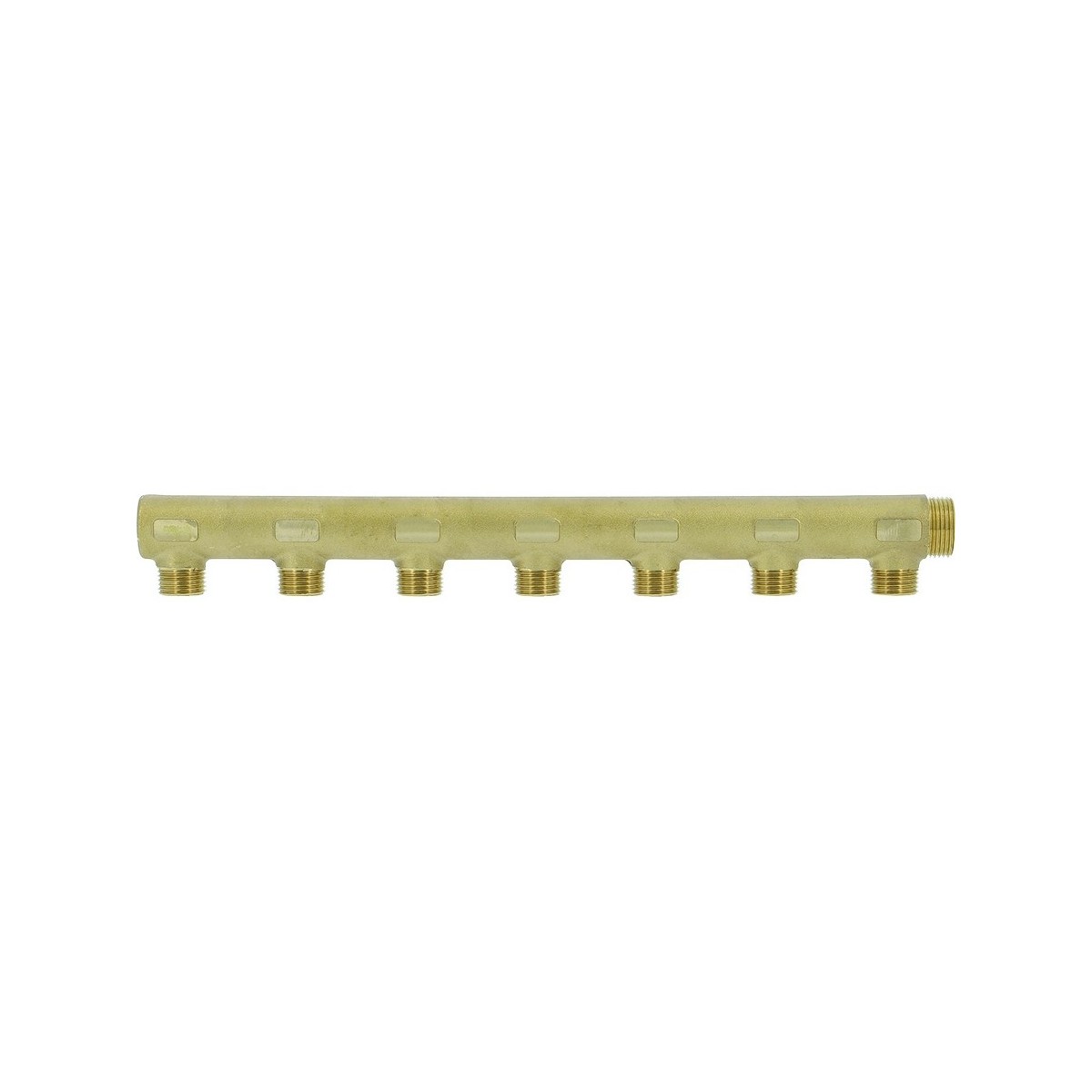 Collecteur borgne en laiton 7 sorties 1/2" mâle à portée plate certifié ACS chauffage et sanitaire - THERMADOR COLS207P 
